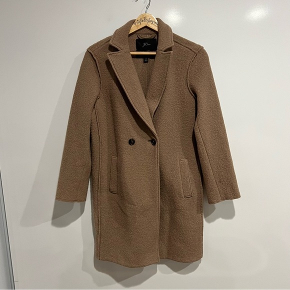 J.Crew Daphne topcoat Pea Coat Jacket in Italian boiled wool J4865 camel - Picture 2 of 12
